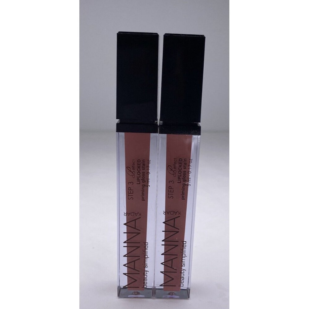 2x Manna Kadar Lip Locked ROSETTE Priming Gloss Stain NEW Full Size 0.17 oz